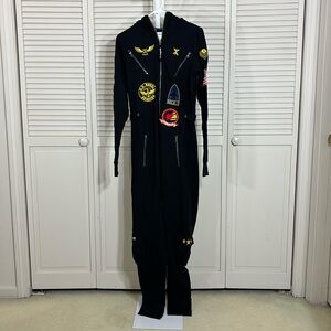 One Piece Jumpsuit Women's Flight Long Sleeve Feel Need Sleep Plane Cruise Small